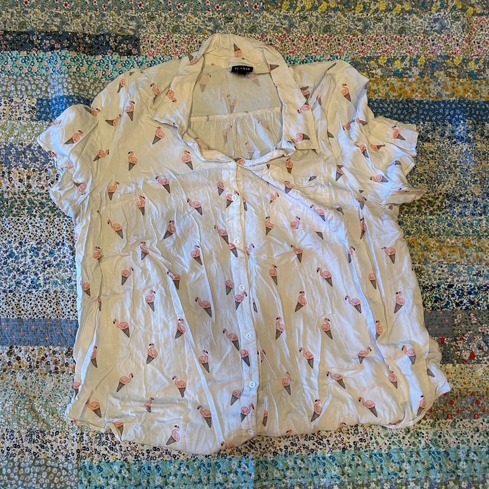 Torrid Flamingo Ice Cream Cone Print Top